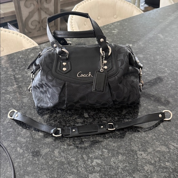 Authentic coach.  Black with signature C pattern. - Picture 7 of 11
